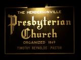 Hendersonville Presbyterian Church Sign by Night