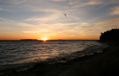 sunset on green bay