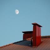 Moon over Frosty Roof