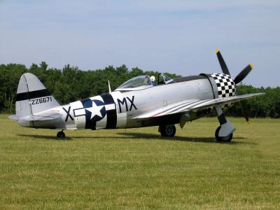 Republic P47D Thunderbolt landing