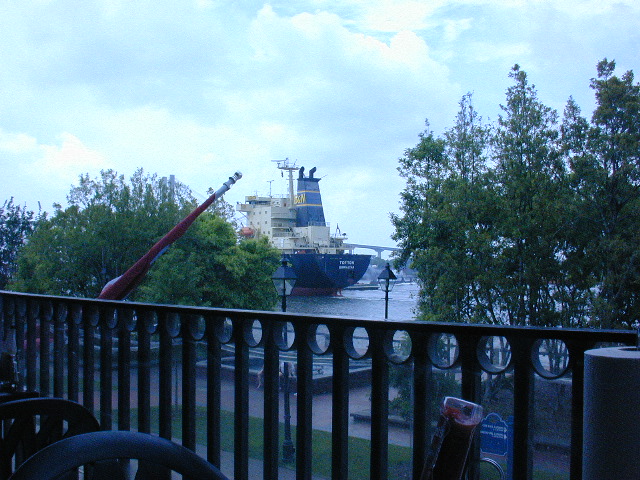 Watching a barge pass on the Savannah River