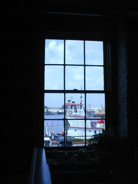 Looking out the window of the Fiddler Crab house