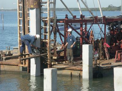 Pile driving for a new wharf