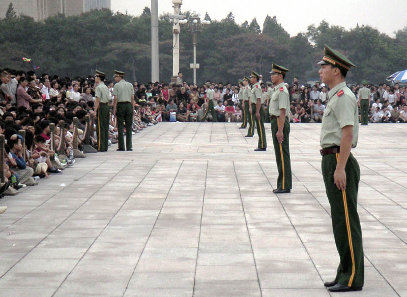 Soldiers in Tiananmen Square