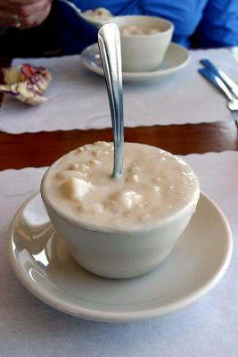 Chowdah so thick the spoon stands up in it!
