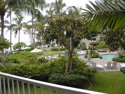 View from our condo's lanai, towards ocean