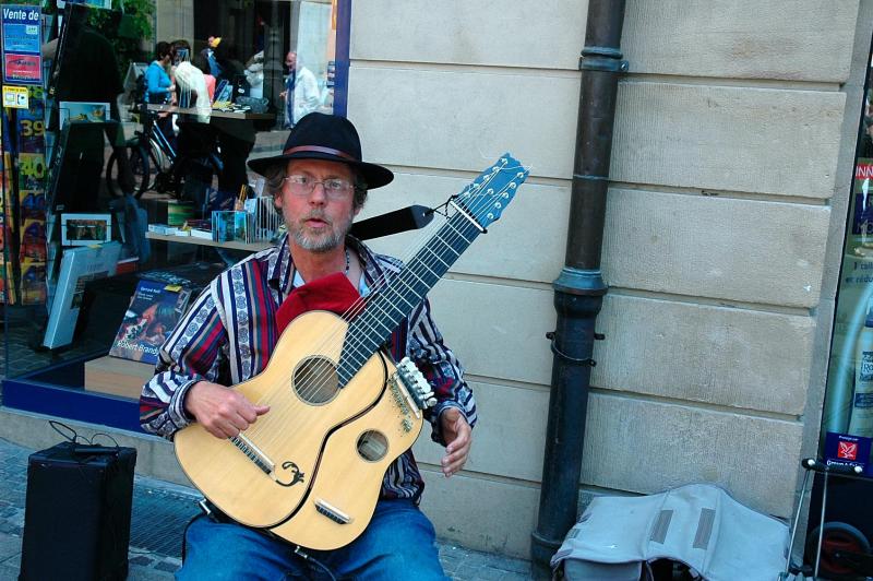 Harp guitar player