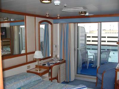 Saturday afternoon at 12:45 PM, we settle in our stateroom, C707.