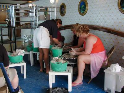 Pottery classes onboard... part of the  Princess Scholarship@Sea program.