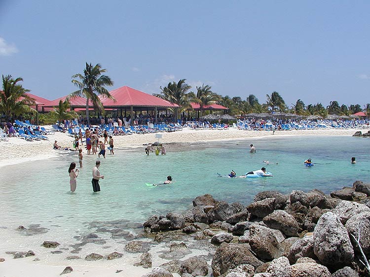 Snorkeling area at  Princess Cays from the observation pier.