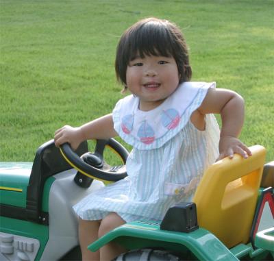 Lauren loved the tractor