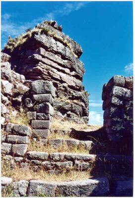 Inca  stairway at Waqra Pucara (leading to heaven ?)