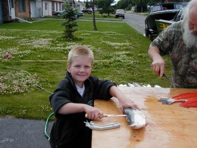 Billy helping uncle Chuck