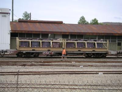 Copper anodes on the train