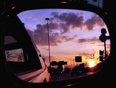 Sunset thru the mirror by DanielL