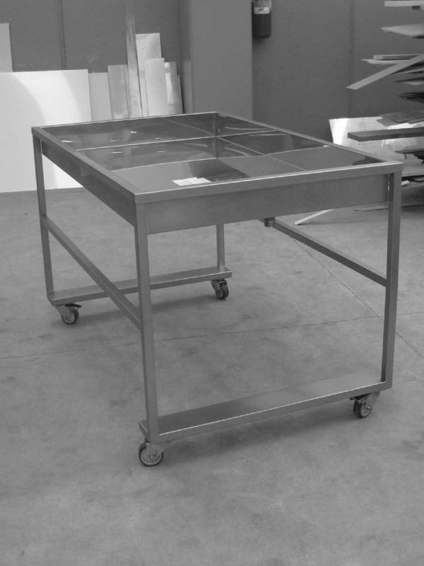 Carrello inox per lavorazione latte burro