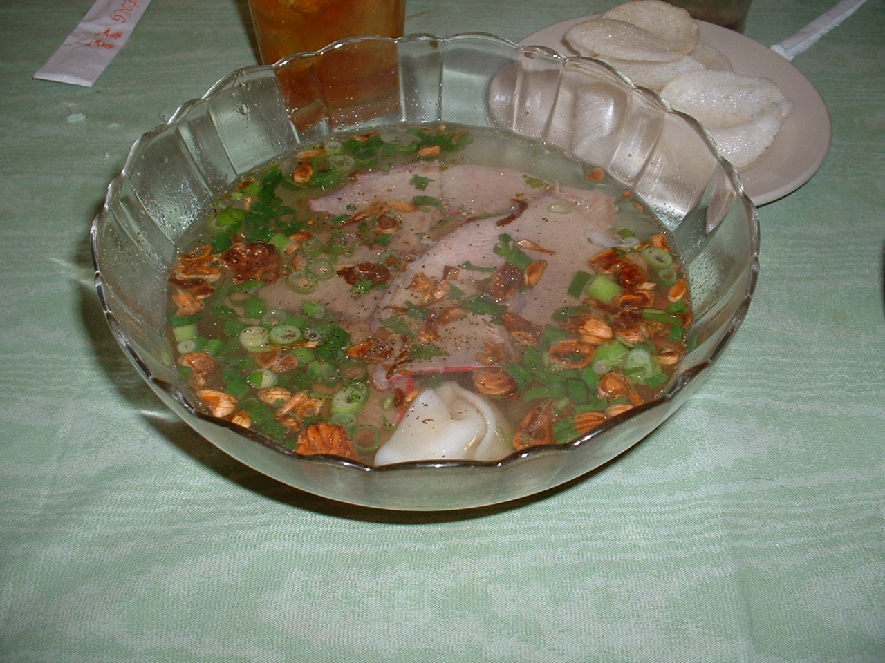 Vanlang Hoanh Thahn Soup (Won Ton and sliced pork)