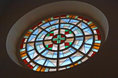 The Stained Glass Window in the Cheticamp Church