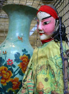Chinese Puppet with Vase