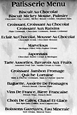 French Menu