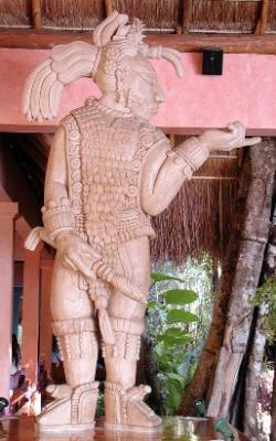 Maya statue in Tucan lobby