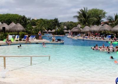 One corner of the pool