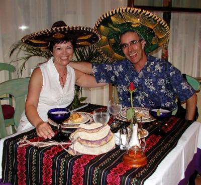 Nikki and Phil at La Hacienda Mexican a la carte restaurant
