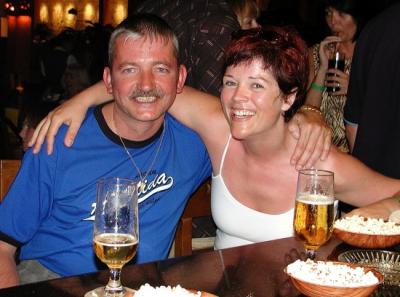 Mark from Belgium with Nikki in the Tucan lobby bar