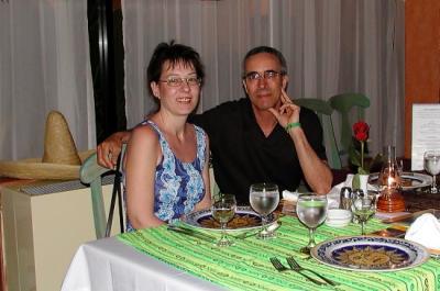 Louise and Phil at La Hacienda Mexican a la carte restaurant