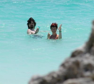 After the heat of Tulum, it didn't take long for Mike to join Nikki in the water