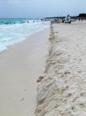 Beach erosion after an evening storm