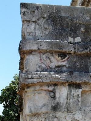 Different view of the face on the Temple of the Frescoes
