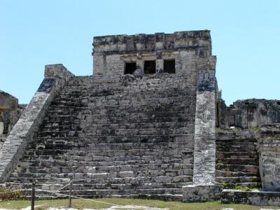 Stairs up the front El Castillo (the Castle)