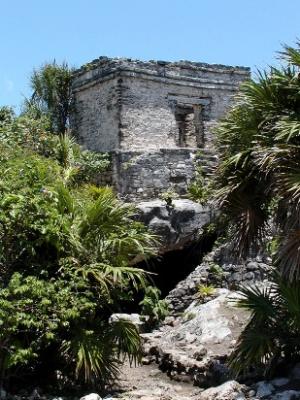 The House of the Cenote with cave entrance below