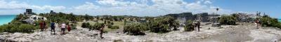 Panoramic view taken from between Structure 45 (on the left side) and the House of the Cenote (near the right side)