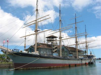 Falls of Clyde, the world's last four-masted, four-rigged ship, built in 1878 in Glasgow, Scotland
