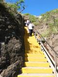 74 concrete steps leading into the first tunnel