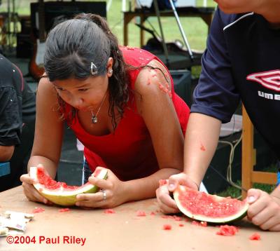 Water melon eating contest NJIS Fun Fair May 2004