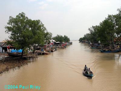 Fishing village on the north coast of Java - the view to the sea from the bamboo bridge