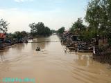 Fishing village on the north coast of Java - the view upstream from the bamboo bridge