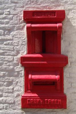 Old red mailbox