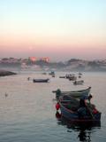 Moon rising in porto