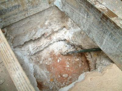 No wonder they had to dig for so long; look how thick the concrete is!