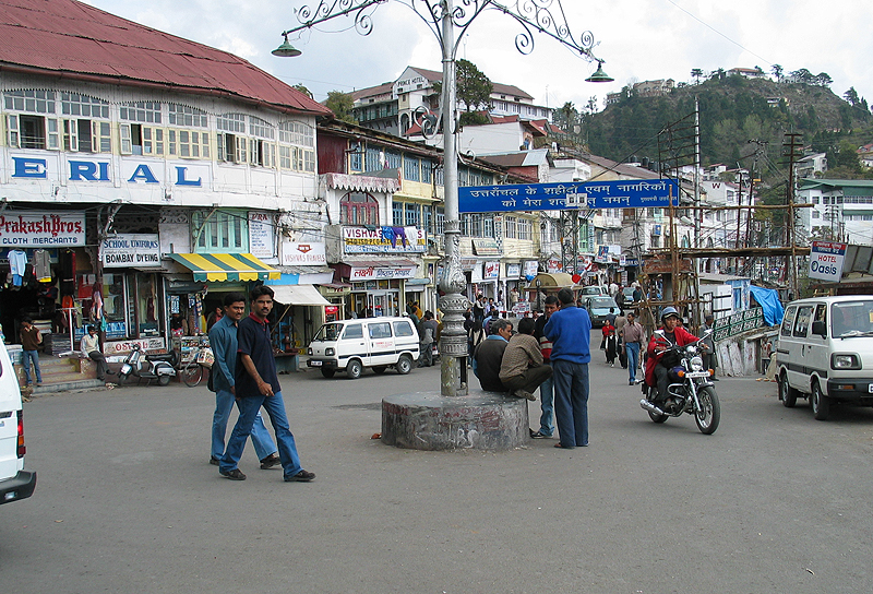 One of the main squares in Mussorie