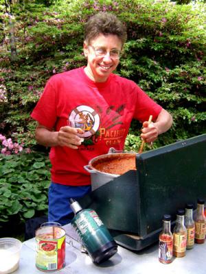 Wendy works on her chili