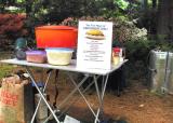 The photographers Cincinnati Chili table, complete with the fancy expensive Le Creuset pot he stole from his sister