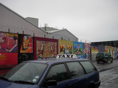 A wall of murals in the Catholic/Republican Falls Road area.