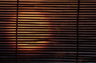 Sunset through the blinds.