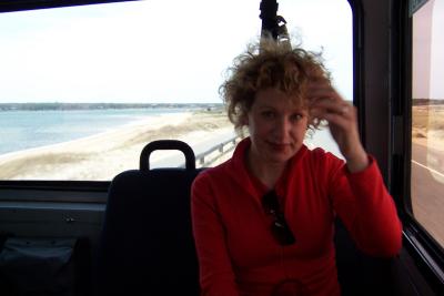 Tish on Bus, Marthas Vineyard