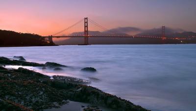 <B>Golden Gate Sunset</B><BR><font size=1>by James Langford</font>